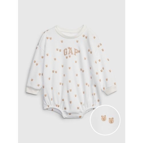Baby Logo Bubble Bodysuit in optic white