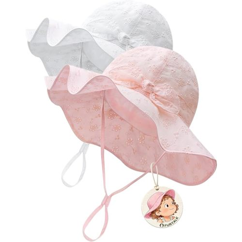 FURTALK Sun Hat for Baby Girls Toddler Summer Beach Hats with Wide Brim Cotton Sun Protection Travel Essentials