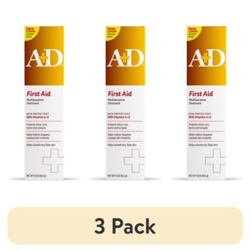 (3 pack) A+D First Aid Ointment, Dry Skin Moisturizer and Skin Protectant with Vitamin A&D, 1.5oz