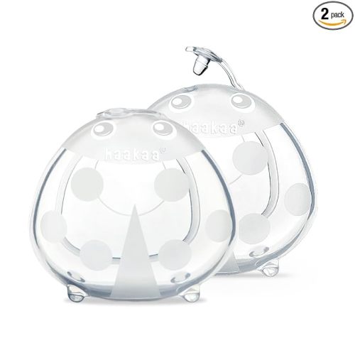 haakaa Ladybug Milk Collector 1.4oz/40ml 2pcs - Wearable Nursing Cups | Soft Breast Shells | Breastmilk Saver |Portable Letdown Catcher for Pumping On The Go Breastfeeding Moms, Protects Sore Nipples