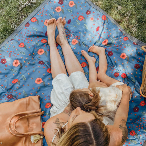 Little Unicorn Outdoor Blanket - Midnight Poppy, 5 X 10 Ft