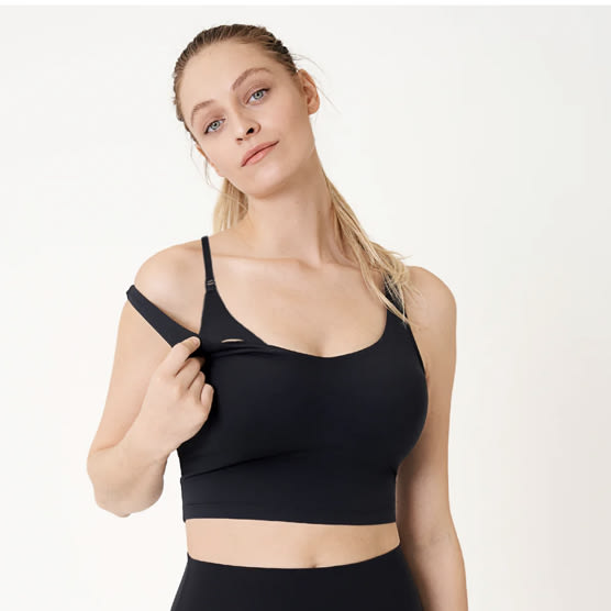 MOMANDA Women's Natrelax® Nursing Crop Tank Top - V Neck