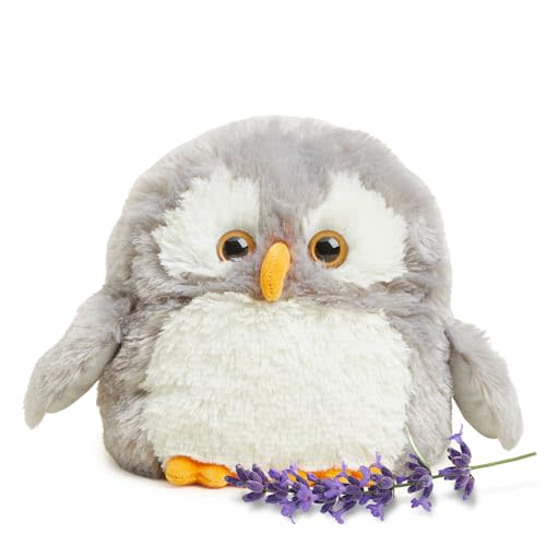 warmies Microwavable & Weighted Stuffed Animals, Owl - Heated Stuffed Animal Plushie for Warmth & Comfort - Cute Soft Plush Toys for Adults & Children (Boys, Girls, Babies & Toddlers)