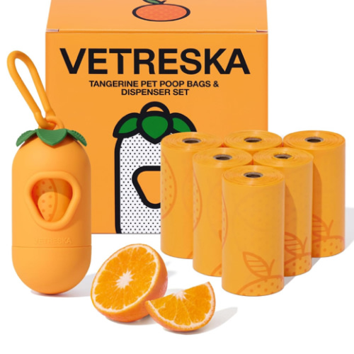 VETRESKA Dog Poop Bags Dispenser with Citrus Scented Waste Bags