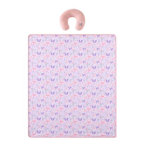 Little Nest Butterfly Toddler Neck Pillow and Blanket, 2-Piece Set, 40"x50"