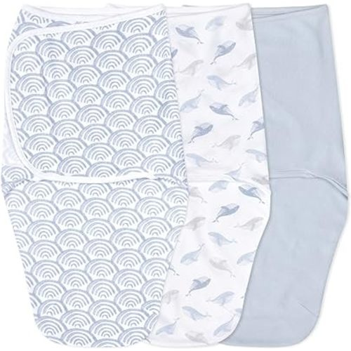 aden + anais Essentials Easy Wrap Swaddle (No Zip) - Easy Swaddle Newborn Swaddle Sack, Newborn Baby Swaddles, 3-Pack