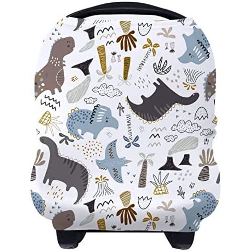 Nursing Cover Breastfeeding Scarf - Baby Car Seat Covers, Infant Stroller Cover for Girls and Boys by Yoofoss (Dinosaur)