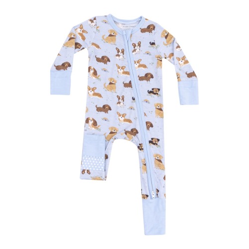 Best Friend Dog Print Convertible Zip Romper, 0-3M