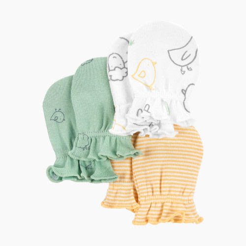 Carter's Mittens (3 Pack) - Stripes/Animals, 0-3 M