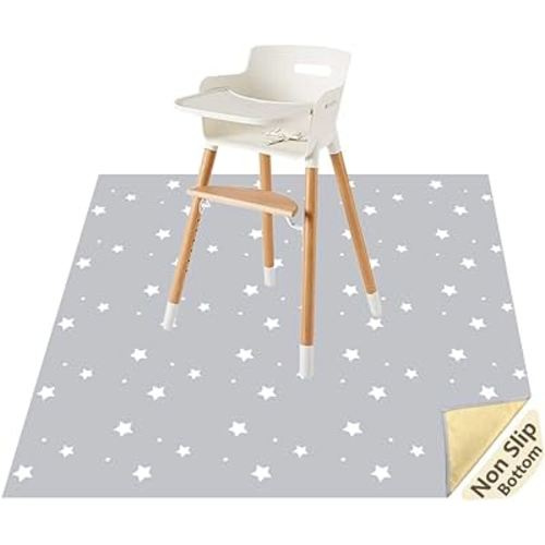 Splat Mat for Under High Chair/Arts/Crafts by CLCROBD, 51" Baby Anti-Slip Food Splash and Spill Mat for Eating Mess, Waterproof Floor Protector and Table Cloth