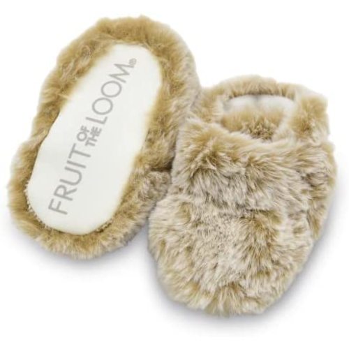 Fruit of the Loom Cozy Thermal Wrap Booties with Non-Skids for Baby Girls, Boys, Unisex