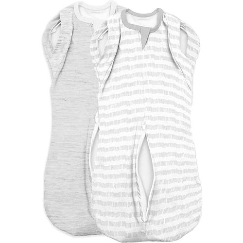 SwaddleMe Arms Free Convertible Pod - Size Large, 3-6 Months, 2-Pack (Magic Marker) Zip-up Baby Swaddle Helps Transition to Arms Out Sleep for Safe Rolling and Self-Soothing