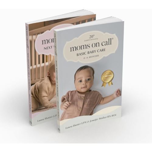 Moms on Call Baby Book Set 0-15 Months (Books 1 & 2) - Newborn Care + Baby Sleep Schedules & Feeding Routines - Baby Shower Gift - 20th Anniversary Editions