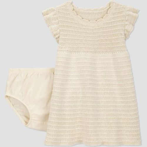 Carter's Just One You®️ Baby Girls' Creme Ruffle Sleeve Dress - 3m