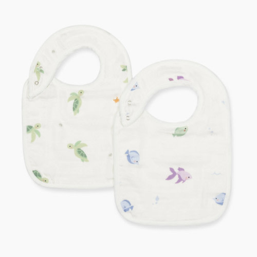 Bamboo Little Bamboo Snap Bib - Fish & Turtle
