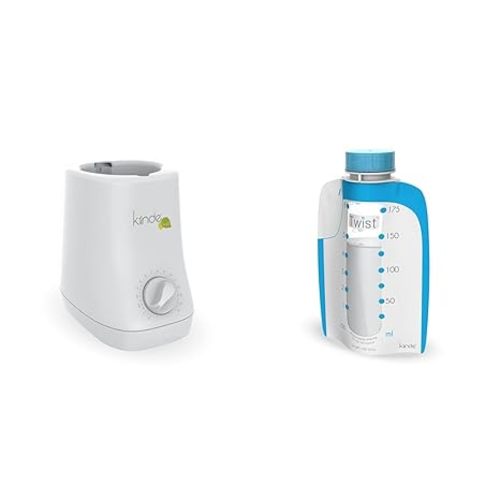 Kiinde Kozii Baby Bottle Warmer and Breast Milk Warmer for Warming Breast Milk, Infant Formula and Baby Food - Warmer + Storage Bags