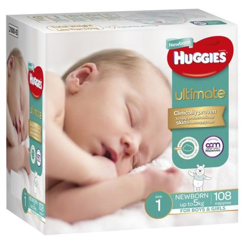Huggies Jumbo Ultimate Newborn 108 Pack