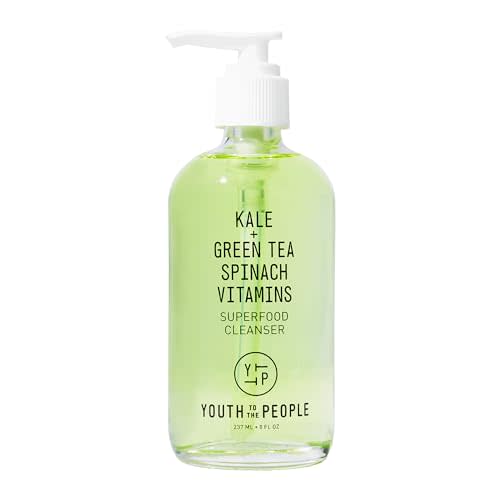 Youth To The People Superfood Facial Cleanser - Kale + Green Tea Daily Face Wash, Gentle Makeup Remover, With Antioxidants for Glowing Skin & Less Visible Pores, Award-winning, Refillable Packaging