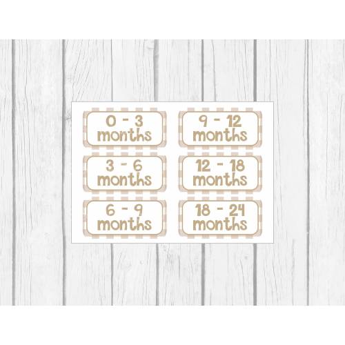 Tan Gingham Clothes Drawer Dividers Stickers Dresser Labels Inside Dresser Drawer Stickers Baby Organizers