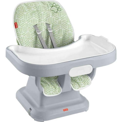 Fisher-Price Spacesaver Simple Clean High Chair Baby to Toddler Portable Dining Seat with Tray Liner, Puppy Perfection