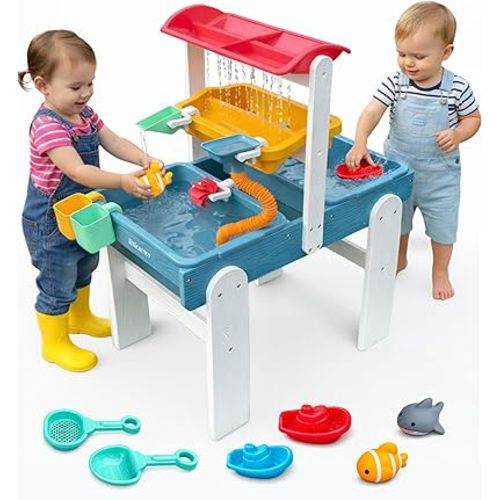 Little Acorn, Water Table for Toddlers 1-3 | Outdoor Toys for Toddlers 1-3 | Sensory Sand & Water Play Table for Kids Boys & Girls