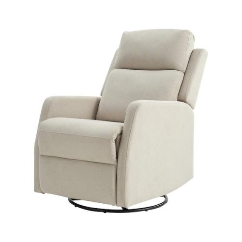 Luis Beige Traditional Swivel Rocker Manual Recliner