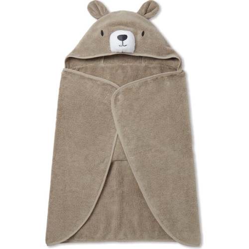 Bear Hooded Toddler Towel, Beige - MORI | Maisonette