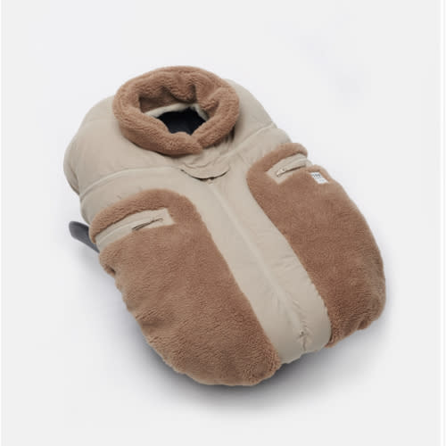 Car Seat Cocoon - Cappuccino Appliqué