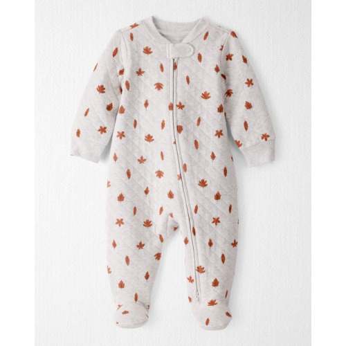 Baby Quilted Sleep & Play Pajamas Made with Organic Cotton in Leaves Print  - Little Planet | Carter's
