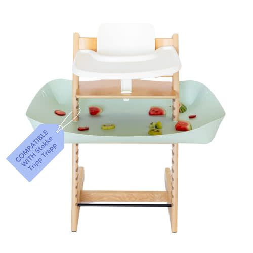 CATCHY Food Catcher, Compatible w/ Stokke Tripp Trapp High Chair (Eucalyptus)