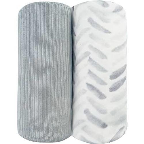 Viviland Jersey Swaddle Blanket, Ultra Soft Stretchy Receiving Blanket, Newborn Swaddle Wrap for Boys & Girls, 40 x 30 inches, 2 Pcs