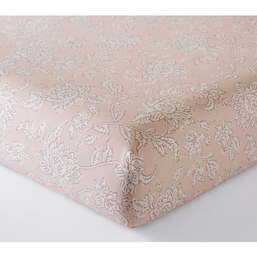 Gwen Floral Organic Crib Fitted Sheet | Pottery Barn Kids