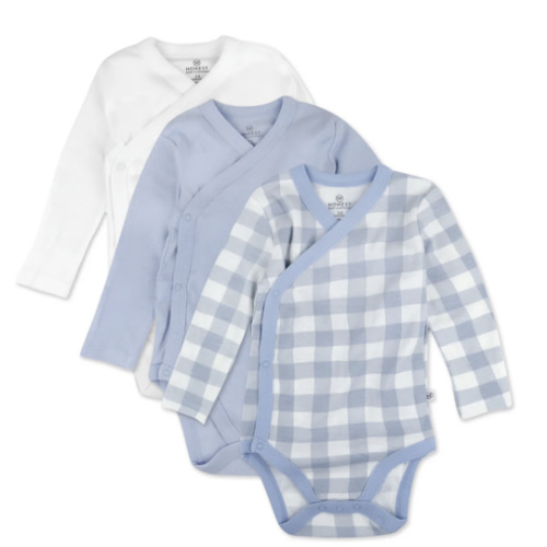 3-Pack Organic Cotton Long Sleeve Side-Snap Bodysuits | Honest Baby Clothing