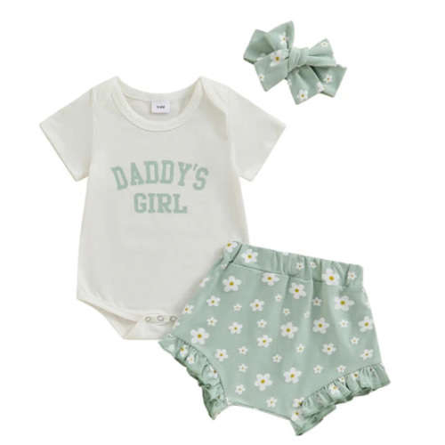 DADDY'S GIRL Daises Outfit 0-3 mo.- Hazel & Bo