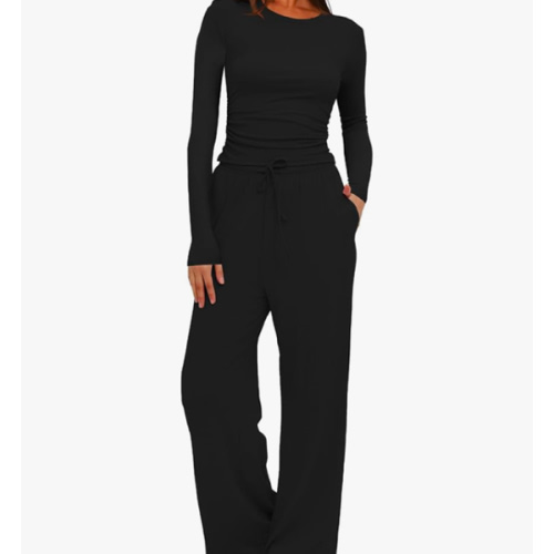 Darong Women's 2 Piece Sets Fall Outfits Long Sleeve Wide Leg Tracksuits Casual Lounge Set Matching Sets