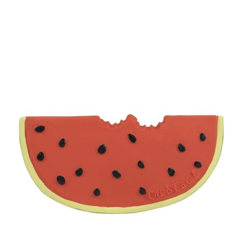 Oli & Carol Natural Rubber Teether - Fruit Shaped Teething Toy for Babies 0-12 Months | Baby Teething Relief | Teethers for Infants 0-6 & 6-12 Months | Natural Hevea Rubber (Wally The Watermelon)