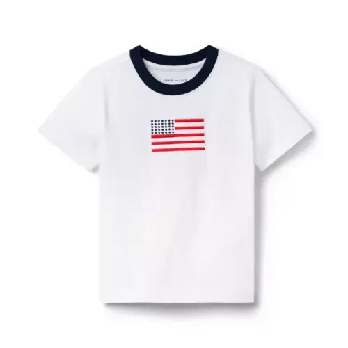 Boy White The Flag Tee by Janie and Jack