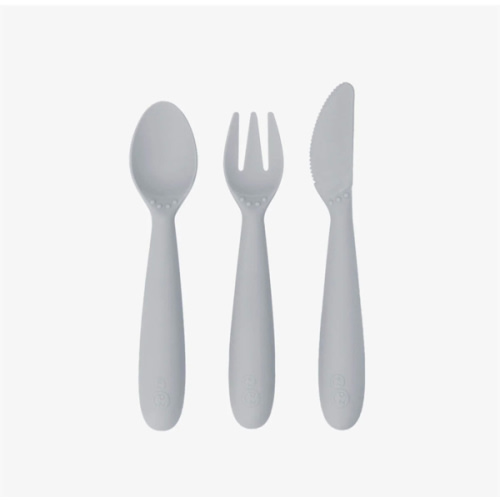 Happy Utensils by ezpz / Sensory Silicone Fork, Knife & Spoon for Kids