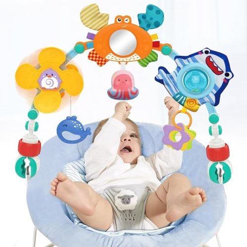 Adjustable Stroller Arch Toy: Sensory Activity for Infants 0-24 Months