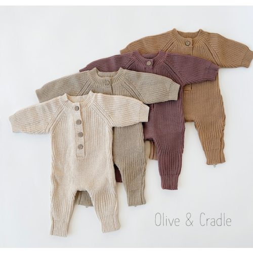 Baby Knit Sweater Romper Long Sleeve Warm Cotton Ribbed Kids Dressy Jumpsuit Romper With Zipper Opening Legs HARPER - Etsy