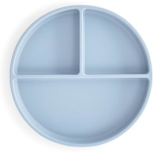 mushie Silicone Suction Plate | BPA-Free Non-Slip Design (Powder Blue)