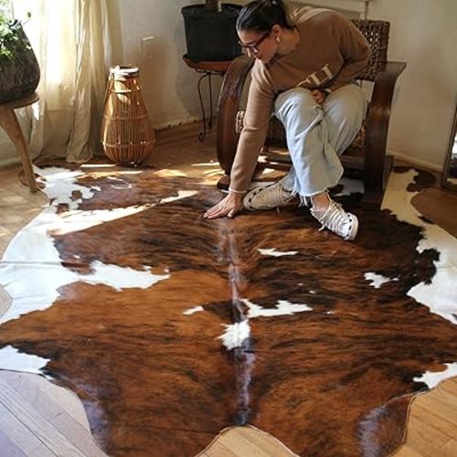 Appaloosa Medium Tricolor Cowhide - Natural Leather Hide Rug for Living Room & Bedroom - Real Cowhide for Rustic Home Decor