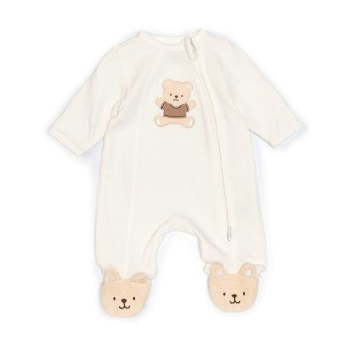 Little Me Baby Boys Gentle Bear Zip Footie Coverall