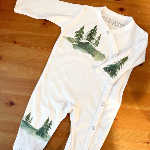 Baby Romper, Watercolor Trees, Baby Shower Gift, Baby Gift, New Baby Clothes, Infant, Newborn, Baby Sleeper, Baby One Piece, SnapUp Bodysuit