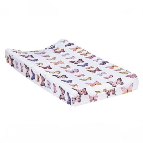 Lambs & Ivy Butterfly Dreams Soft/cozy Fleece Changing Pad Cover - White