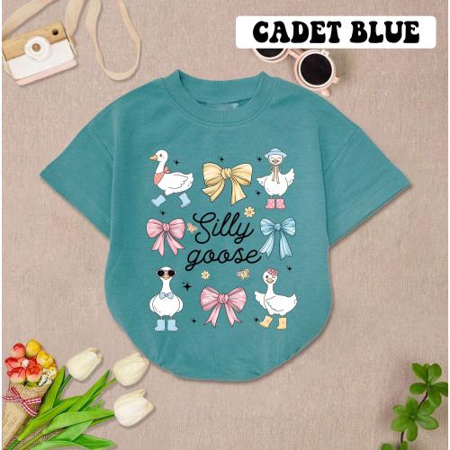 Coquette Silly Goose Baby Romper Short Sleeves, Silly Goose Bodysuit, Floral Goose Bow Baby Romper, Mother&#39;S Day Gift