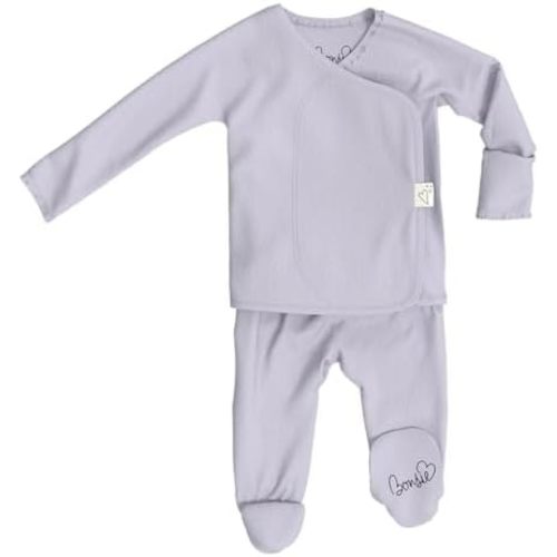 Bonsie Skin to Skin Babywear Footed Baby Bodysuit - Lavender Baby One Piece - Hush Sky