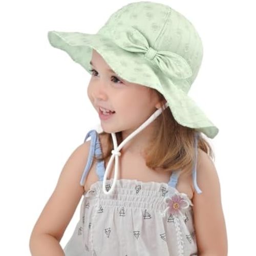 Toddler Kids Baby Girl Sun Hat Floppy Cotton Summer Hat 50+ SPF Protective