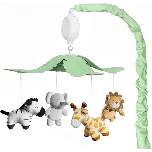 Feisike Jungle Safari Baby Crib Mobile with 35 Soothing Lullabies & 3 Modes - Adjustable Nursery Mobiles for Boys & Girls, Animal-Themed Nursery Decor Musical Mobile for Crib or Bassinet