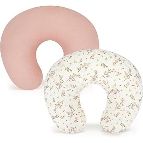 Accmor 2 Pack Muslin Nursing Pillow Covers, 100% Cotton Soft Nursing Covers for Breastfeeding Pillows, Slipcover for Baby Girls Boys Newborn